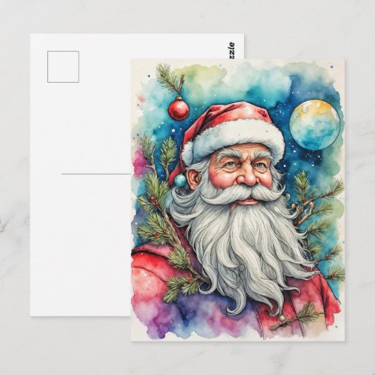 Vrolijk kerstfeest in Santa Claus Briefkaart (Voorkant / Achterkant)