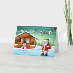 Vrolijk kerstfeest in Santa Claus Feestdagen Kaart