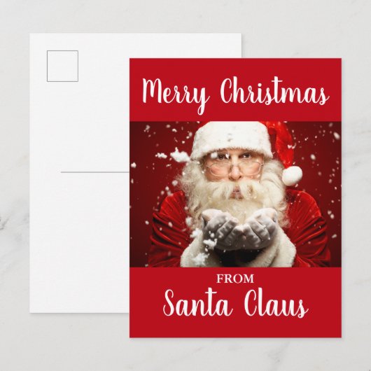 Vrolijk kerstfeest in Santa Claus Feestdagenkaart (Voorkant / Achterkant)