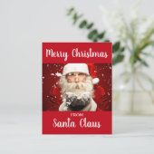 Vrolijk kerstfeest in Santa Claus Feestdagenkaart (Staand voorkant)