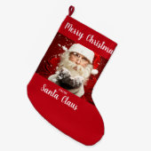 Vrolijk kerstfeest in Santa Claus Grote Kerstsok (Voorkant (Hangend))