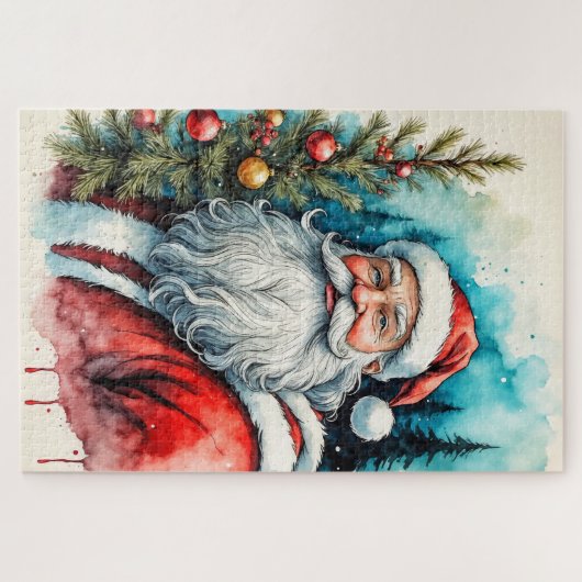 Vrolijk kerstfeest in Santa Claus Legpuzzel (Horizontaal)