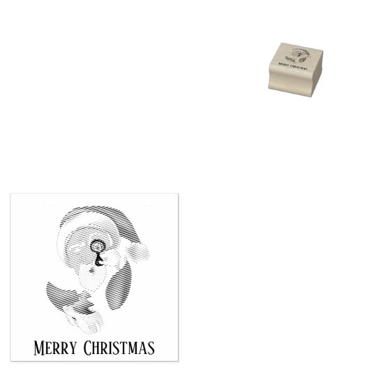 Vrolijk kerstfeest in Santa Claus Rubberstempel (Gestempeld)