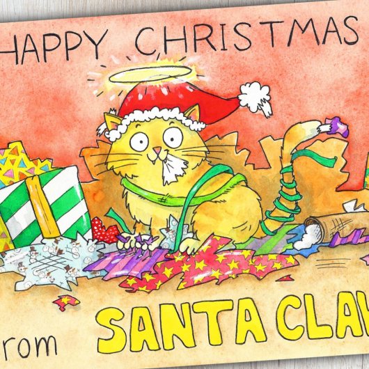 Vrolijk kerstfeest in Santa Claws Briefkaart