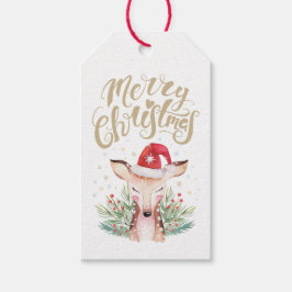 Vrolijk kerstfeest in Santa Hat Cadeaulabel