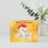 Vrolijk kerstfeest in Santa Hat Feestdagenkaart (Staand voorkant)