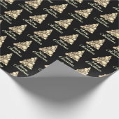 Vrolijk kerstfeest in Sepia en Black Cadeaupapier (Hoek)