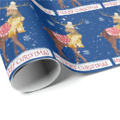 Vrolijk kerstfeest in Snowflakes Cadeaupapier (Rol Hoek)