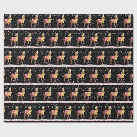 Vrolijk kerstfeest in Snowflakes Cadeaupapier (Vlak)