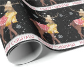 Vrolijk kerstfeest in Snowflakes Cadeaupapier (Rol Hoek)