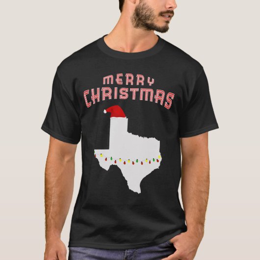 Vrolijk kerstfeest in Texas met Santa Hat Pajama G T-shirt (Voorkant)
