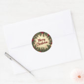Vrolijk kerstfeest in verschillende patronen ronde sticker (Envelop)
