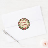 Vrolijk kerstfeest in verschillende patronen ronde sticker (Envelop)