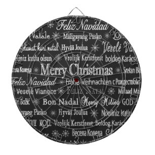 Vrolijk kerstfeest in verschillende talen dartbord