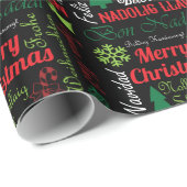 Vrolijk kerstfeest in verschillende talen Gift Wra Cadeaupapier (Rol Hoek)