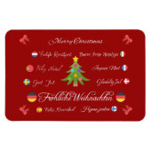 Vrolijk kerstfeest in verschillende talen! magneet (Horizontaal)