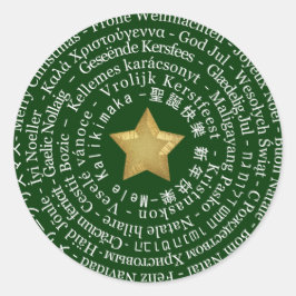 Vrolijk kerstfeest in verschillende talen ronde sticker