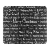 Vrolijk kerstfeest in verschillende talen snijplank (Voorkant)