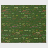 Vrolijk kerstfeest in verschillende wereldtalen cadeaupapier (Vlak)