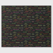 Vrolijk kerstfeest in verschillende wereldtalen cadeaupapier (Vlak)