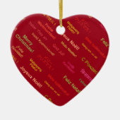 Vrolijk kerstfeest in verschillende wereldtalen keramisch ornament (Voorkant)