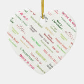 Vrolijk kerstfeest in verschillende wereldtalen keramisch ornament (Voorkant)