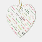 Vrolijk kerstfeest in verschillende wereldtalen keramisch ornament (Links)