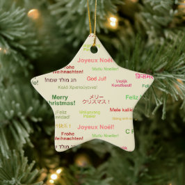 Vrolijk kerstfeest in verschillende wereldtalen keramisch ornament