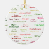Vrolijk kerstfeest in verschillende wereldtalen keramisch ornament (Voorkant)