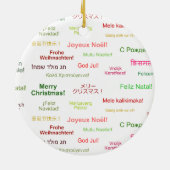 Vrolijk kerstfeest in verschillende wereldtalen keramisch ornament (Achterkant)