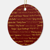 Vrolijk kerstfeest in vreemde talen keramisch ornament (Links)