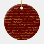 Vrolijk kerstfeest in vreemde talen keramisch ornament (Achterkant)
