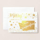 Vrolijk kerstfeest in Washington State Foto Folie Kaarten (Voorkant met envelop)