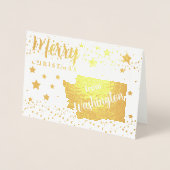 Vrolijk kerstfeest in Washington State Foto Folie Kaarten (Voorkant)