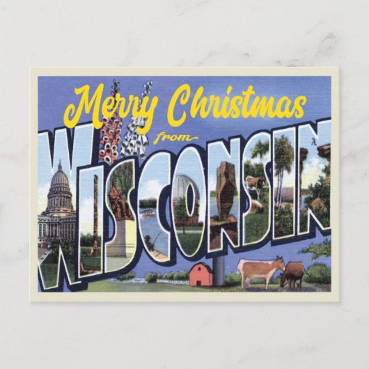 Vrolijk kerstfeest in Wisconsin  stijl Briefkaart (Voorkant)