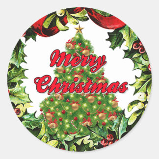 Vrolijk kerstfeest in Wreatest Round Sticker