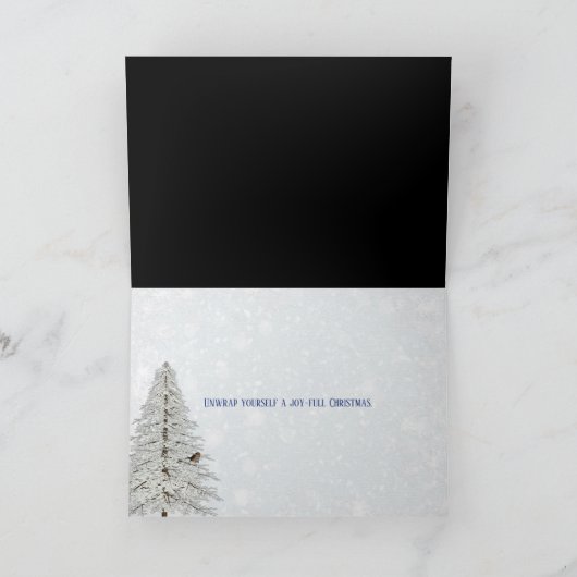 Vrolijk kerstfeest in zwart feestdagen kaart (Binnen)
