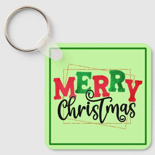 Vrolijk kerstfeest ingelijst-80716 sleutelhanger (Voorkant)