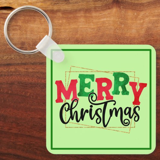 Vrolijk kerstfeest ingelijst-80716 sleutelhanger (Voorkant)