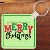 Vrolijk kerstfeest ingelijst-80716 sleutelhanger (Achterkant)