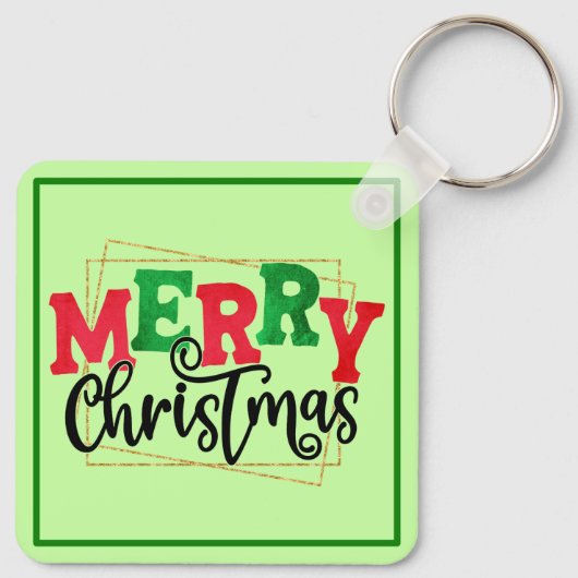 Vrolijk kerstfeest ingelijst-80716 sleutelhanger (Achterkant)