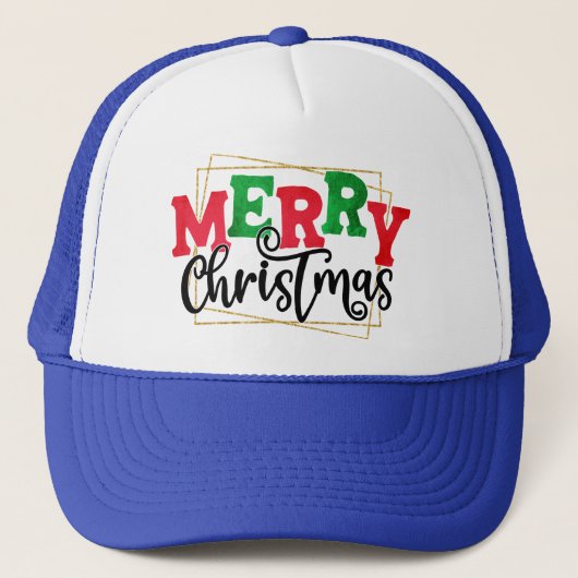 Vrolijk kerstfeest ingelijst-80716 trucker pet (Voorkant)