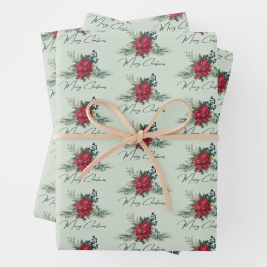 Vrolijk kerstfeest inpakpapier vel (In situ)