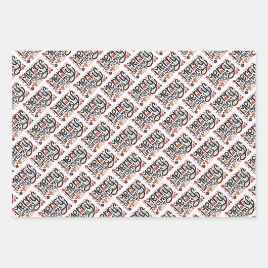 Vrolijk kerstfeest inpakpapier vel (Voorkant 2)