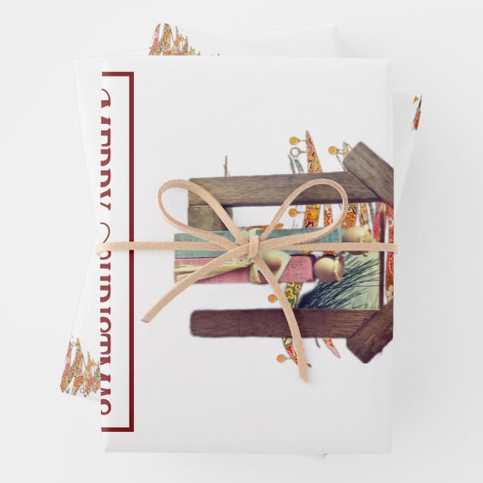 Vrolijk kerstfeest! inpakpapier vel (In situ)