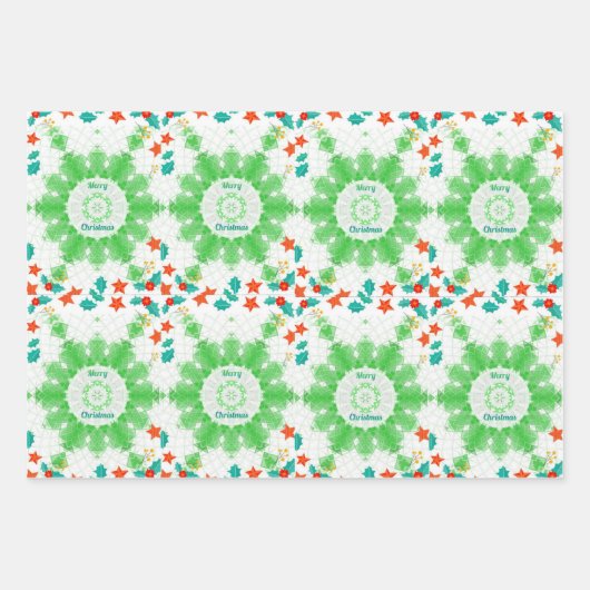 Vrolijk kerstfeest inpakpapier vel (Voorkant 2)