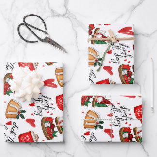 Vrolijk kerstfeest inpakpapier vel