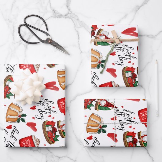 Vrolijk kerstfeest inpakpapier vel (Voorkant)