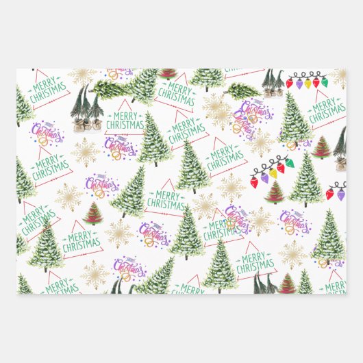Vrolijk kerstfeest inpakpapier vel (Voorkant 3)