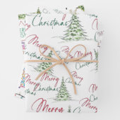 Vrolijk kerstfeest inpakpapier vel (In situ)